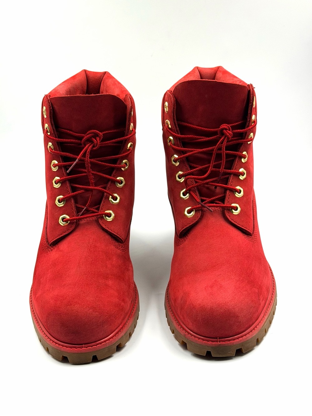 Timberland Men's Premium 6” Red Nubuck Waterproof Leather Boots - Picture 2 of 11